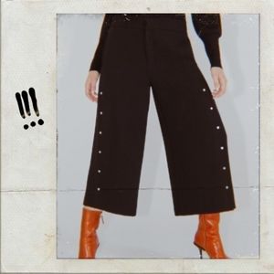 *NWT* Zara Black Gold Button High Waist Pants